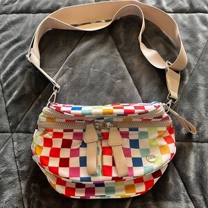 Iris & Rainbow Colorful Checkered Women's Bag